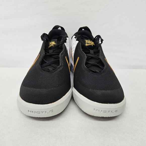 Nike Youth Team Hustle D 10 Basketball Shoes CW6735-002 Black Gold White Sz 6.5Y - Picture 5 of 11